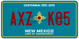 AXZK85 license plate in New Mexico