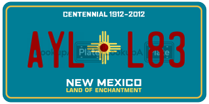 AYLL83 license plate in New Mexico