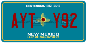 AYTY92 license plate in New Mexico