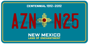 AZNN25 license plate in New Mexico