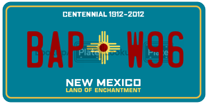 BAPW96  license plate in NM