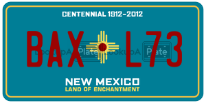 BAXL73 license plate in New Mexico