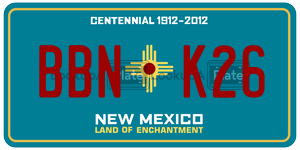 BBNK26  license plate in NM
