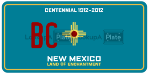 BC  license plate in NM