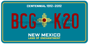 BCGK20 license plate in New Mexico