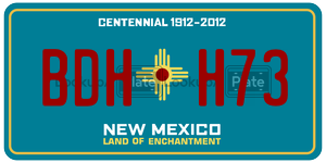BDHH73  license plate in NM