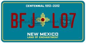 BFJL07  license plate in NM