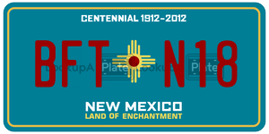 BFTN18 license plate in New Mexico