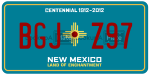 BGJZ97 license plate in New Mexico