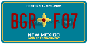 BGRF07 license plate in New Mexico