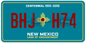 BHJH74 license plate in New Mexico
