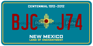 BJCJ74  license plate in NM
