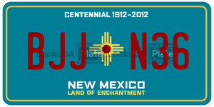 BJJN36  license plate in NM