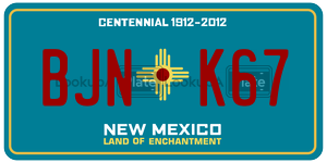 BJNK67  license plate in NM