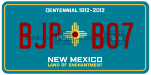 BJPB07  license plate in NM