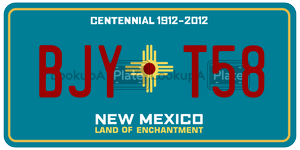 BJYT58 license plate in New Mexico