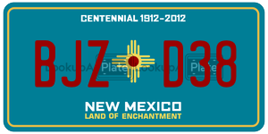 BJZD38 license plate in New Mexico