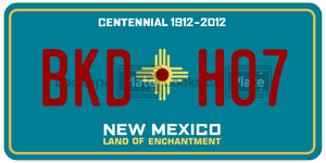 BKDH07  license plate in NM