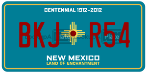 BKJR54  license plate in NM