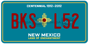 BKSL52 license plate in New Mexico