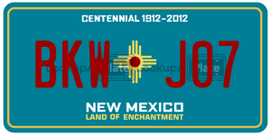 BKWJ07  license plate in NM
