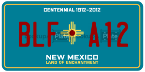 BLFA12 license plate in New Mexico