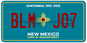 BLMJ07  license plate in NM