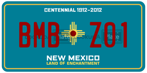BMBZ01 license plate in New Mexico