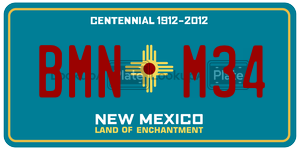 BMNM34  license plate in NM