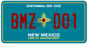 BMZD01 license plate in New Mexico