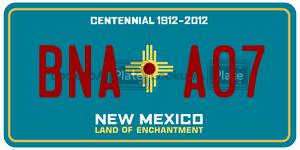 BNAA07  license plate in NM