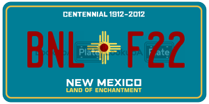 BNLF22 license plate in New Mexico