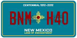 BNMH40 license plate in New Mexico