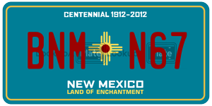 BNMN67 license plate in New Mexico