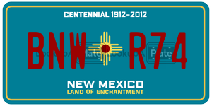 BNWR74  license plate in NM