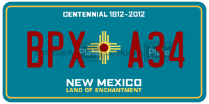 BPXA34 license plate in New Mexico
