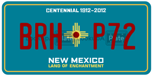 BRHP72 license plate in New Mexico