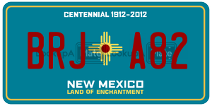 BRJA82 license plate in New Mexico