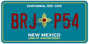 BRJP54 license plate in New Mexico