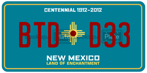 BTDD33  license plate in NM