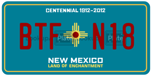 BTFN18 license plate in New Mexico