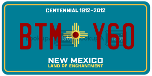 BTMY60 license plate in New Mexico