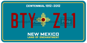 BTYZ11 license plate in New Mexico