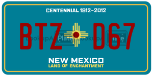BTZD67  license plate in NM