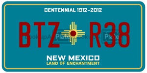 BTZR38 license plate in New Mexico