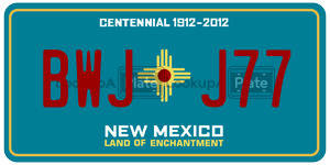 BWJJ77  license plate in NM