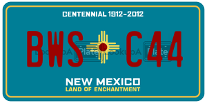 BWSC44  license plate in NM