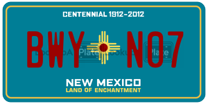 BWYN07 license plate in New Mexico