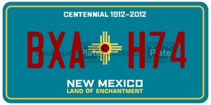 BXAH74  license plate in NM