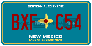BXFC54 license plate in New Mexico